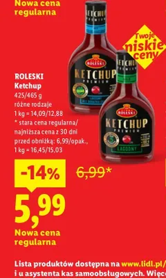Ketchup pikantny Roleski promocja w Lidl