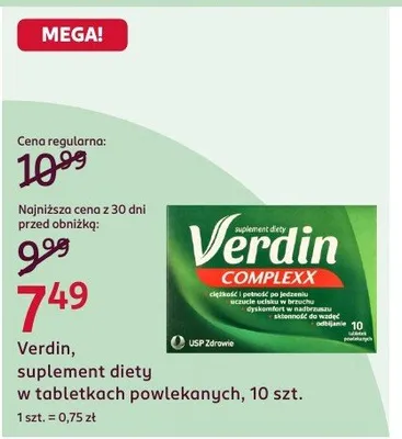 Suplement diety Verdin Complexx w tabletkach powlekanych promocja w Rossmann