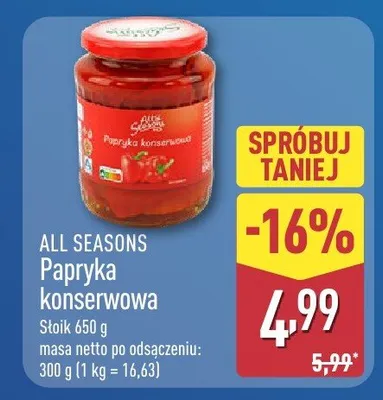Papryka konserwowa  promocja w Aldi