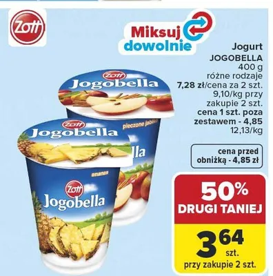Jogurt Jogobella Zott promocja w Carrefour Market