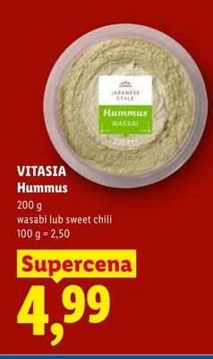 Hummus wasabi Vitasia promocja w Lidl