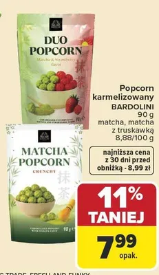 Popcorn karmelizowany matcha z truskawką Bardolini promocja w Carrefour