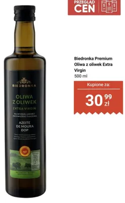 Oliwa z oliwek Extra Virgin Biedronka Premium promocja w Biedronka