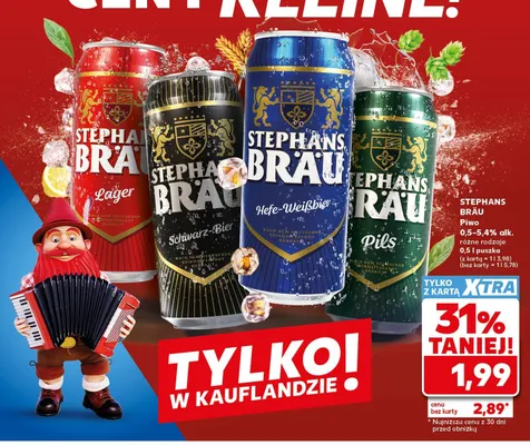 Piwo Stephans Bräu Hefe-Weißbier promocja w Kaufland