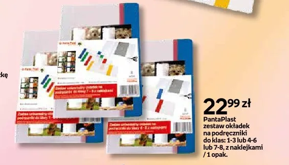 Zestaw okładek na podręczniki do klas 7-8 PantaPlast z naklejkami promocja w Empik