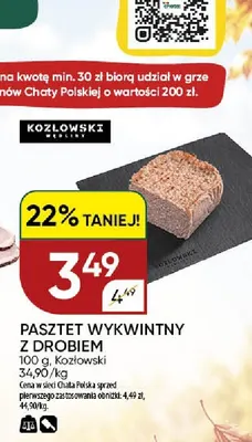 Pasztet wykwintny z drobiem Kozłowski promocja w Chata Polska