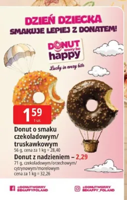 Donut o smaku truskawkowym promocja w Leclerc