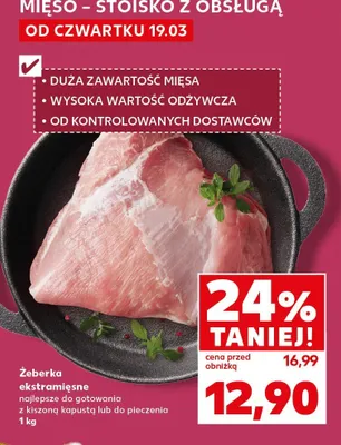 Żeberka ekstramięsne najlepsze do gotowania z kiszoną kapustą lub do pieczenia promocja w Kaufland