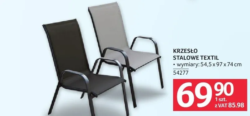 Krzesło stalowe Textil 54,5x97x74cm 54277 promocja w Selgros