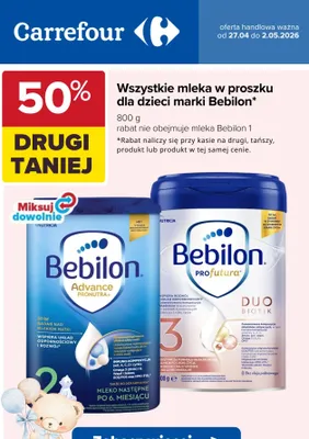 Mleko w proszku dla dzieci Bebilon Profutura Duo Biotik 3 promocja w Carrefour