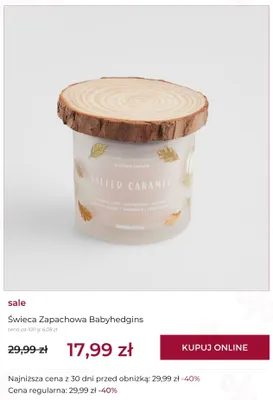 Świeca zapachowa Babyhedgins home & you promocja w home&you