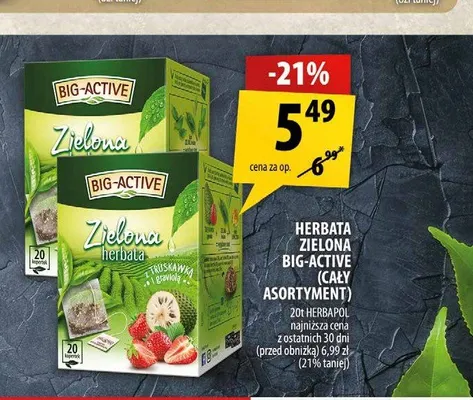 Herbata zielona Big-Active promocja w Arhelan