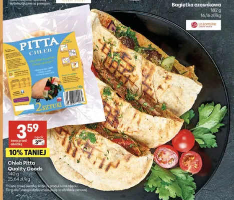 Chleb Pitta Quality Goods promocja w Delikatesy Centrum