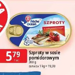 Szproty w sosie pomidorowym Pêche Océan promocja w Leclerc