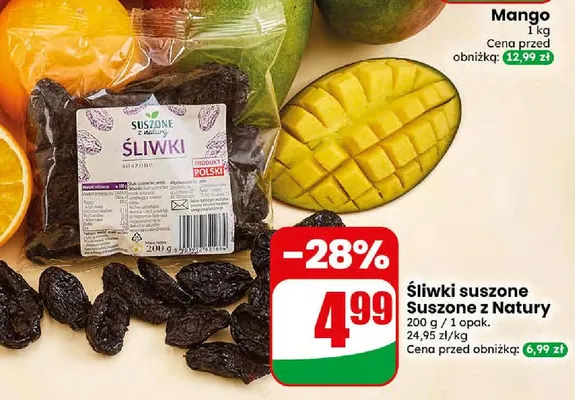 Śliwki suszone Suszone z Natury promocja w Dino