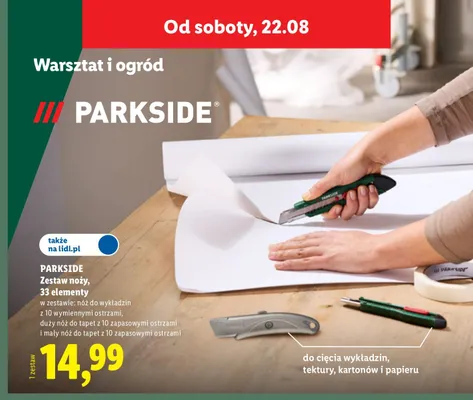 Zestaw noży PARKSIDE 33 elementy promocja w Lidl
