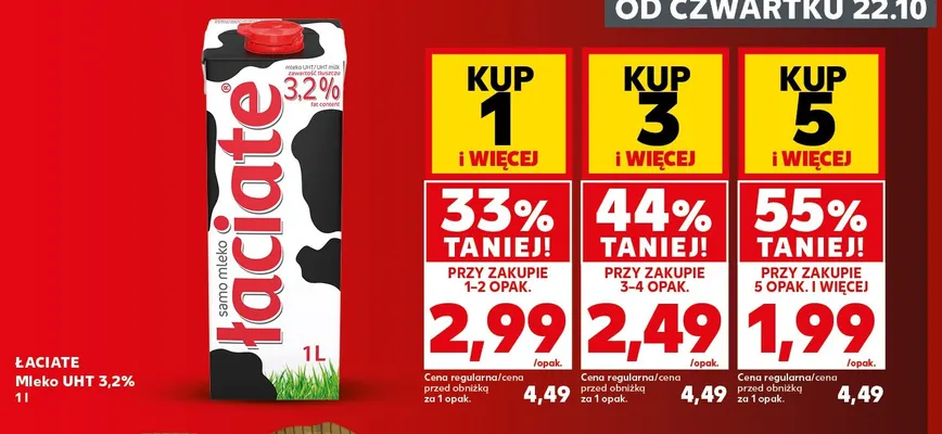 Mleko UHT Łaciate 3,2% promocja w Kaufland