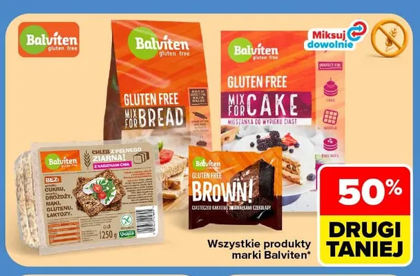 Mieszanka bezglutenowa do wypieku ciast Balviten Gluten Free Mix for Cake promocja w Carrefour Market