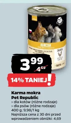 Karma mokra Pet Republic dla kotów promocja w Netto