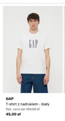 T-shirt z nadrukiem GAP biały promocja w Lounge by Zalando