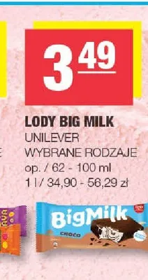 Lody Big Milk Unilever promocja w SPAR