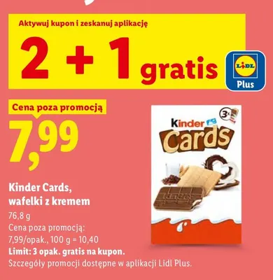 Kinder Cards wafelki z kremem promocja w Lidl
