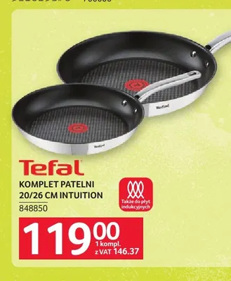 Komplet patelni 20/26 cm Intuition Tefal promocja w Selgros