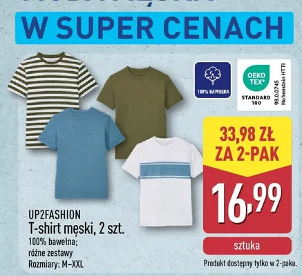 T-shirt męski Up2Fashion 2szt. promocja w Aldi