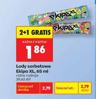 Lody sorbetowe Ekipa XL promocja w Biedronka