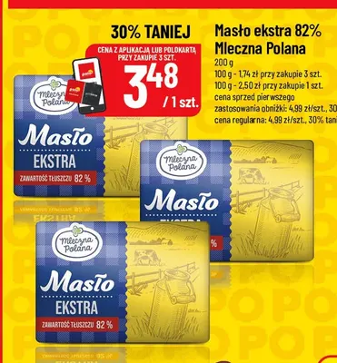Masło ekstra Mleczna Polana 82% promocja w POLOmarket