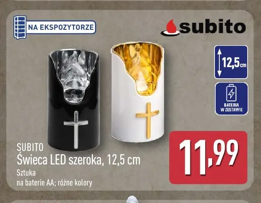 Świeca LED szeroka 12,5 cm Subito promocja w Aldi