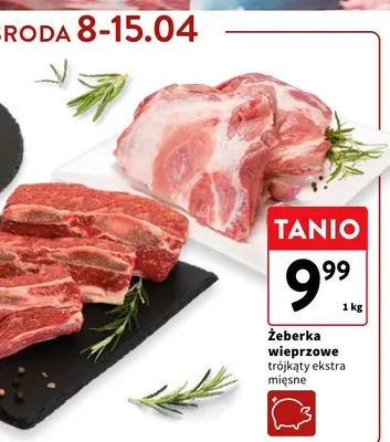 Żeberka wieprzowe trójkąty ekstra mięsne promocja w Intermarche