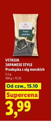 Przekąska z alg morskich Vitasia Japanese Style promocja w Lidl