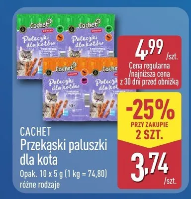 Przekąski paluszki dla kota różne rodzaje promocja w Aldi