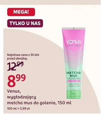Wygładzający matcha mus do golenia Venus promocja w Rossmann