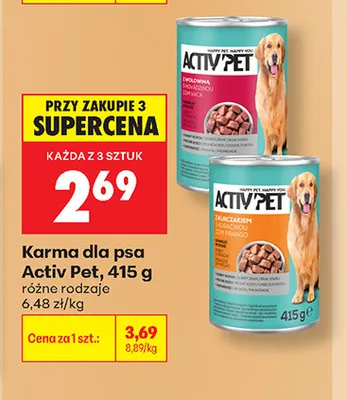 Karma dla psa Activ'Pet z kurczakiem promocja w Biedronka
