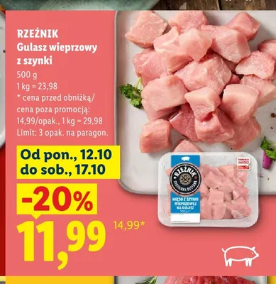 Gulasz wieprzowy z szynki Rzeźnik promocja w Lidl