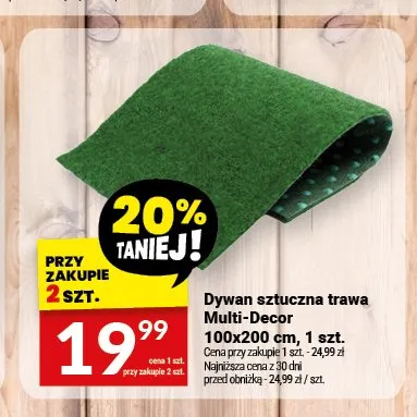 Dywan sztuczna trawa Multi-Decor 100x200cm promocja w Twój Market