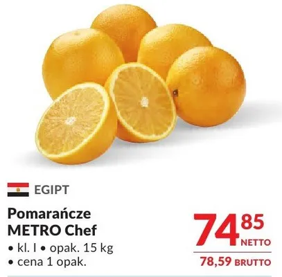 Pomarańcze Metro Chef kl. I promocja w Makro