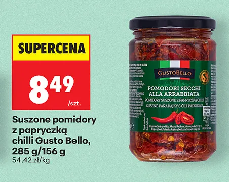 Suszone pomidory z papryczką chilli Gusto Bello promocja w Biedronka