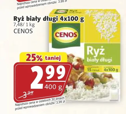 Ryż biały długi Cenos 4-pak promocja w Prim Market