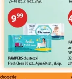 Chusteczki nawilżane dla dzieci Pampers Fresh Clean promocja w Drogerie Laboo