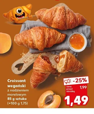 Croissant wegański z nadzieniem morelowym promocja w Kaufland