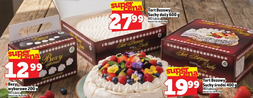 Tort Bezowy Suchy duży RKS Łubnica promocja w TOPAZ