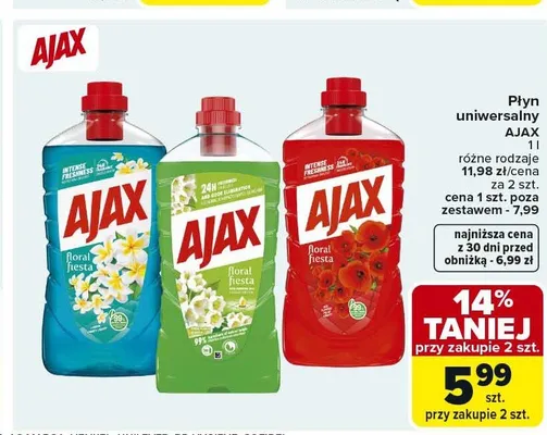Płyn uniwersalny Ajax Intense Freshness promocja w Carrefour