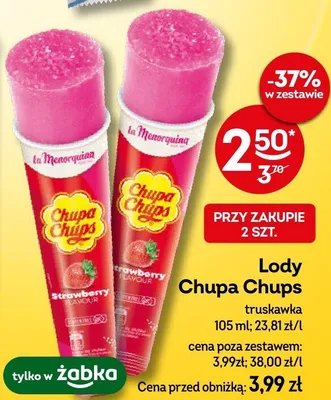 Lody Chupa Chups truskawka promocja w Żabka