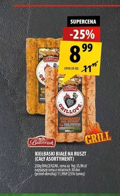 Kiełbaski białe na ruszt Balcerzak promocja w Arhelan