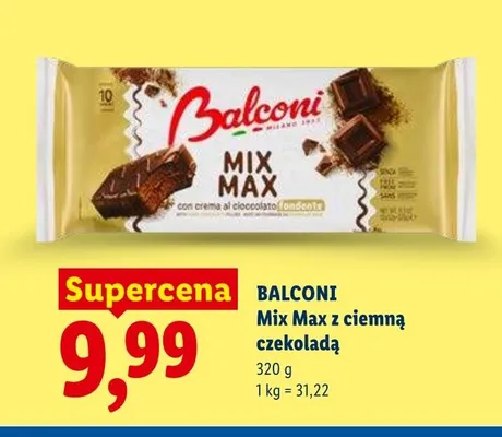 Ciastka Mix Max z ciemną czekoladą Balconi promocja w Lidl
