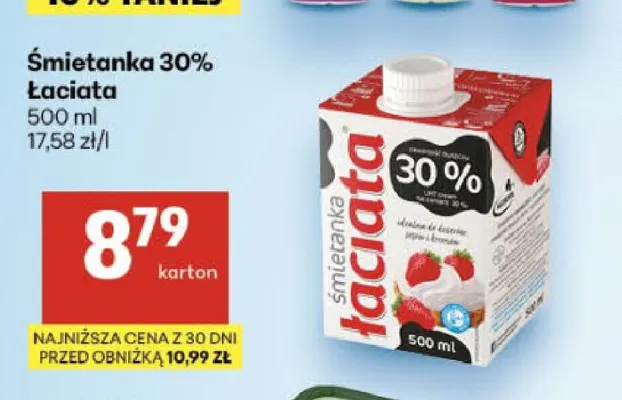 Śmietanka Łaciata 30% promocja w Delikatesy Centrum