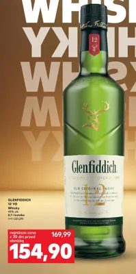 Whisky Glenfiddich 12 YO 40% alk. promocja w Kaufland